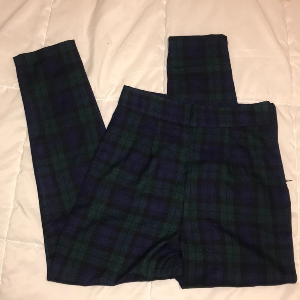 Green/blue checkered pants!